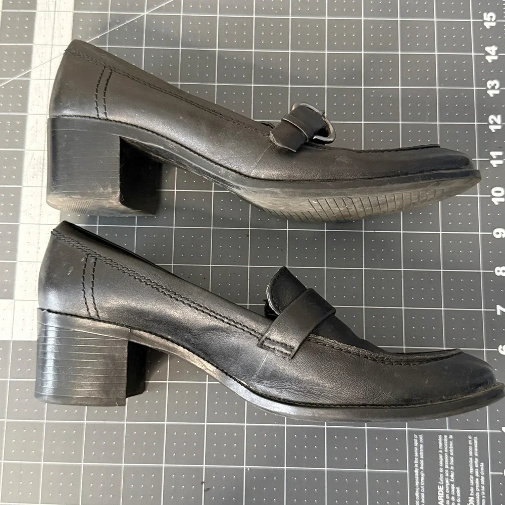 Vintage‎ Y2K Pilgrim Chunky Leather Loafers Black Womens 8.5 Whimsigoth Indie